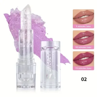 3Color Glitter Color-Changing Lip Balm,Anti-Drying and Long-Lasting Moisturizing Lip Oil, Moisturizing Jelly Lipstick Makeup