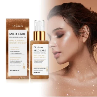 90ml Bronze High Gloss Body Oil Massage Shimmer Body Oil Glitter Waterproof Long Lasting Moisturizing Body Face Glow-Up Liquid