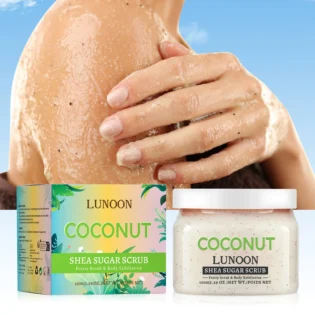 Coconut Shea Sugar Scrub 150g – LUNOON Exfoliating Body Scrub for Smooth Skin, Natural Moisturizing with Coconut & Shea Butter