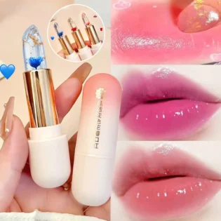 Crystal Transparent Color-changing Lip Balm Moisturizing Petal Jelly Lipstick Long Lasting Hydrating Lip Gloss Lips Care Makeup