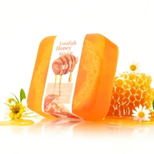 S+100g Honey Loofah Soap  Handmade Soap Exfoliating Bath Sponge Soap Skin Lightening Loofah Honey Soap