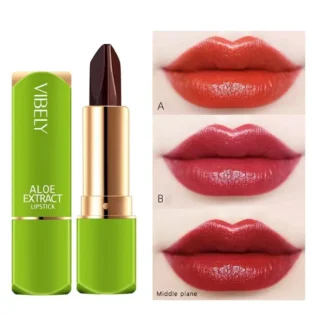 Long Lasting  Lipstick VIBELY winter Moisturizing Changing 3 colors Lip Balm Natural Aloe Vera for Women Color-Shifting Makeup