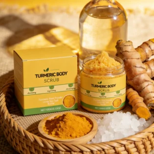 Turmeric Body Scrub Exfoliating Body Care Dead Skin Remover Deep Hydration Handmade Natural Sea Salt Lightening Body Scrub 100g