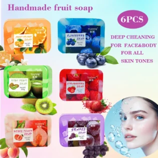6 sets of fruit flavored handmade soap, with 6 different flavors to choose from, including sweet orange, blueberry, kiwi, etc.,