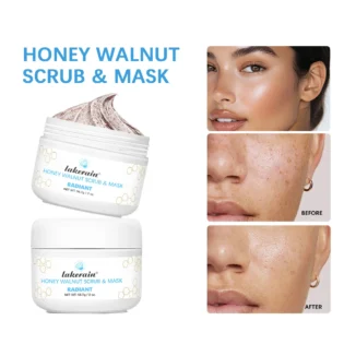 Facial Scrub & Face Exfoliator Mask Moisturizing Brightening Nourishing Deep Cleansing Honey Walnut Facial Exfoliants Skin Care